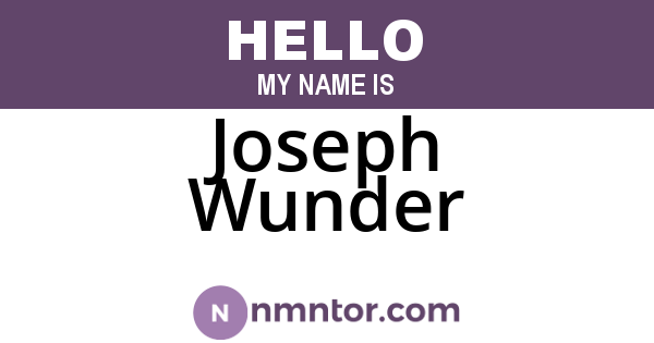 Joseph Wunder