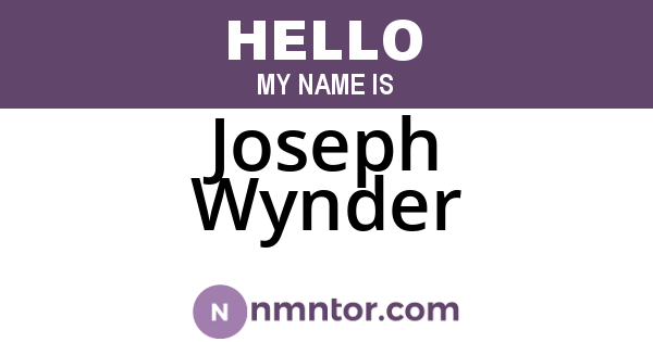 Joseph Wynder
