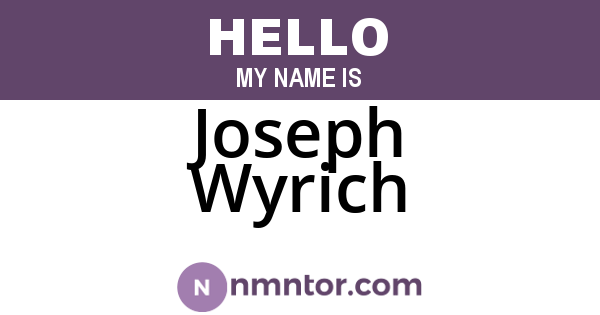 Joseph Wyrich