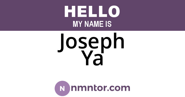 Joseph Ya