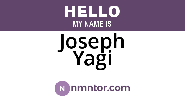Joseph Yagi