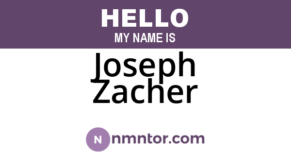 Joseph Zacher