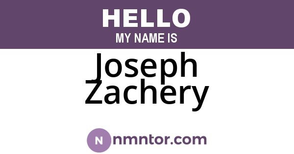 Joseph Zachery