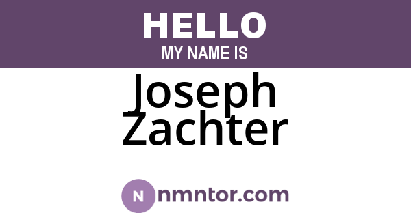 Joseph Zachter