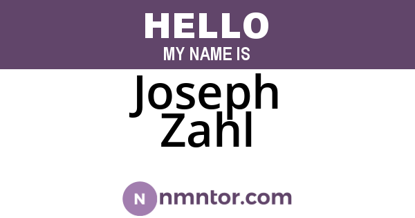 Joseph Zahl