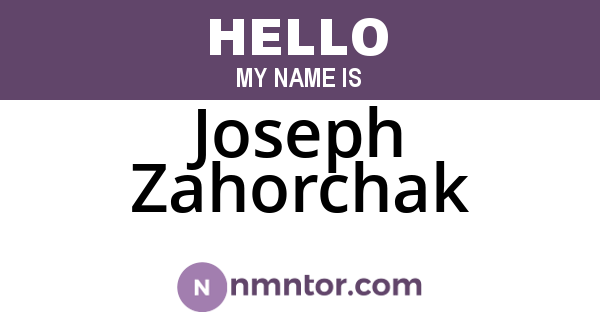 Joseph Zahorchak