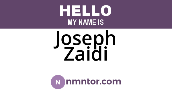 Joseph Zaidi