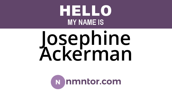Josephine Ackerman