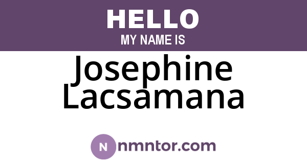 Josephine Lacsamana