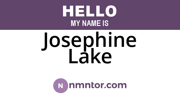 Josephine Lake