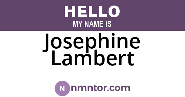 Josephine Lambert