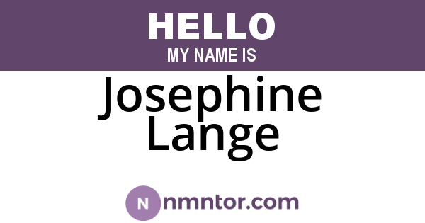 Josephine Lange