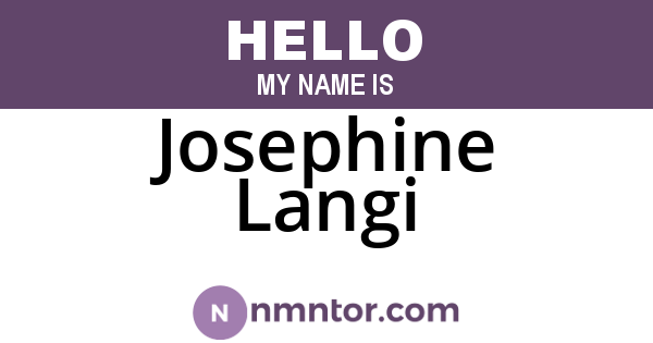Josephine Langi