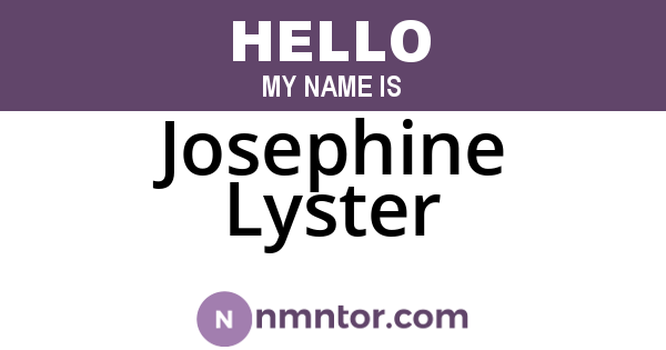 Josephine Lyster