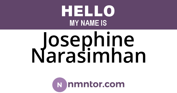 Josephine Narasimhan