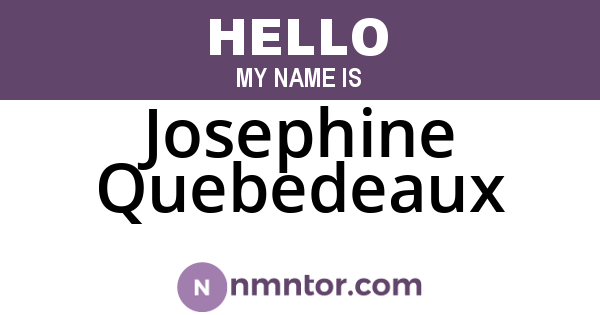Josephine Quebedeaux