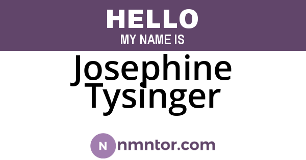 Josephine Tysinger