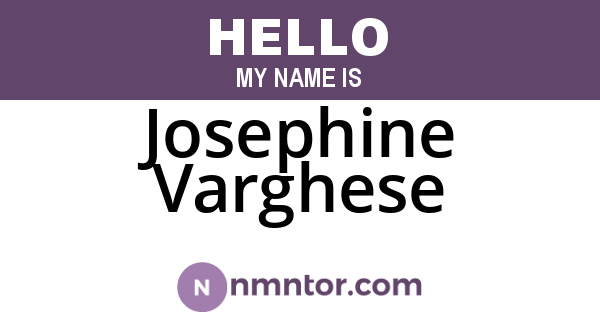 Josephine Varghese
