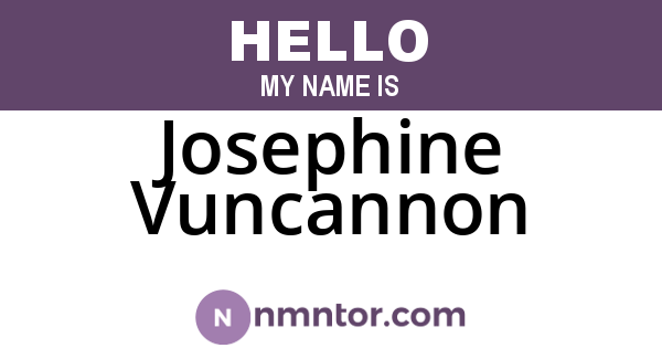 Josephine Vuncannon