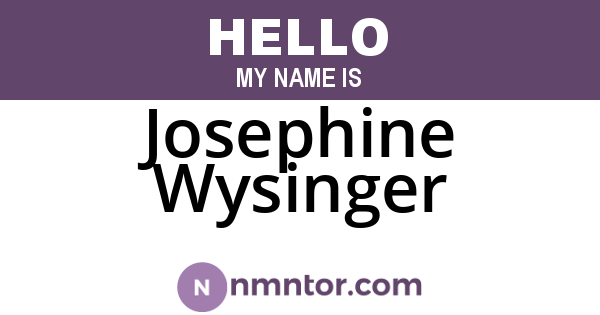 Josephine Wysinger