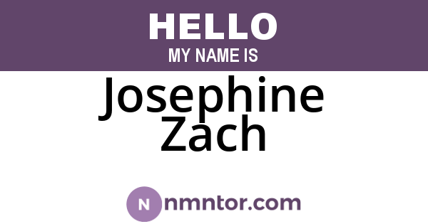 Josephine Zach
