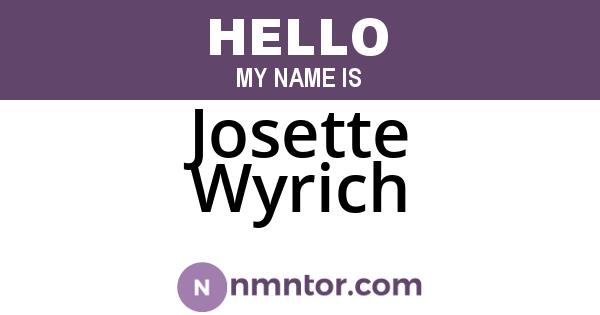 Josette Wyrich