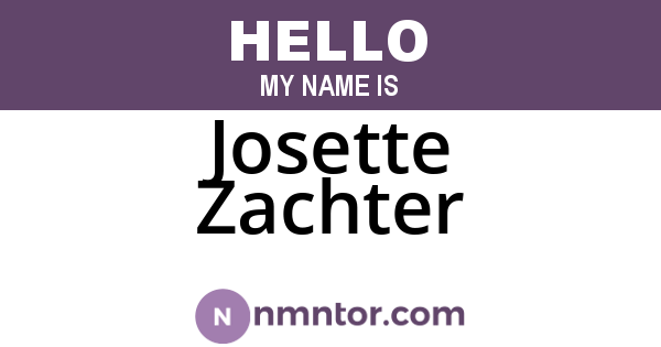Josette Zachter