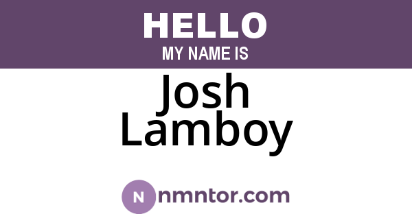 Josh Lamboy
