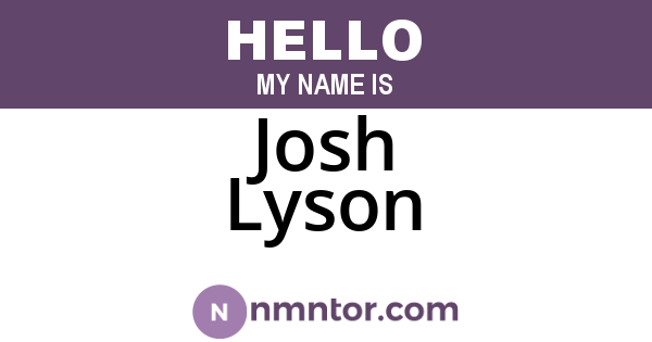 Josh Lyson