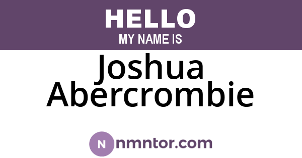 Joshua Abercrombie