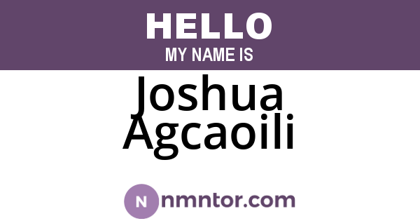 Joshua Agcaoili