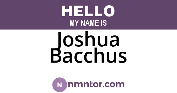 Joshua Bacchus