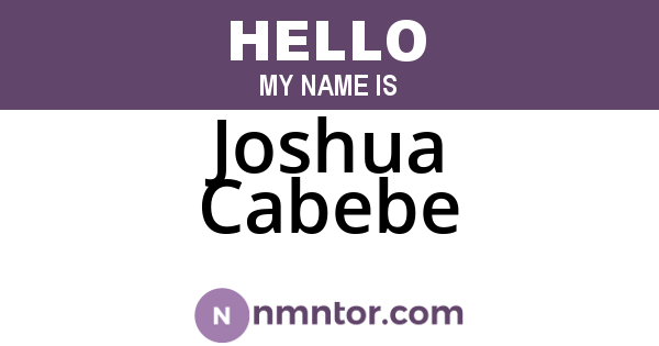Joshua Cabebe