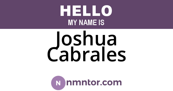 Joshua Cabrales