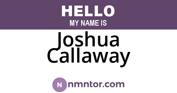 Joshua Callaway