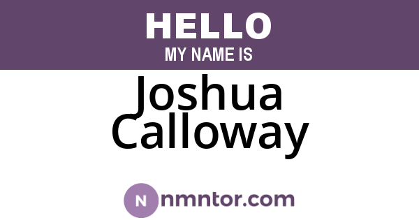 Joshua Calloway