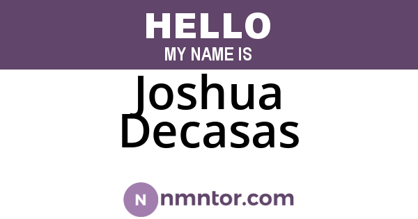 Joshua Decasas