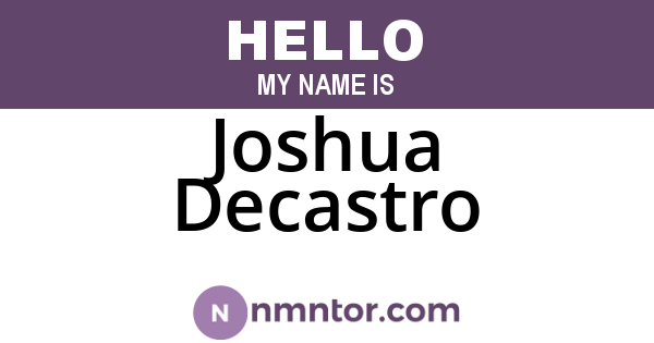 Joshua Decastro