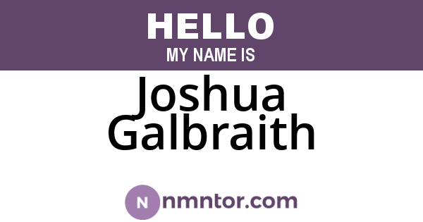 Joshua Galbraith