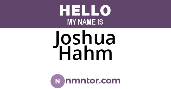 Joshua Hahm