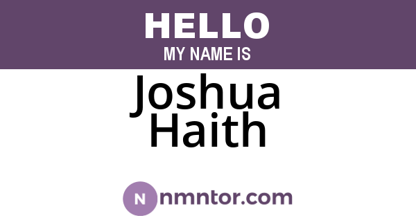 Joshua Haith