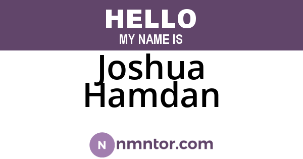 Joshua Hamdan
