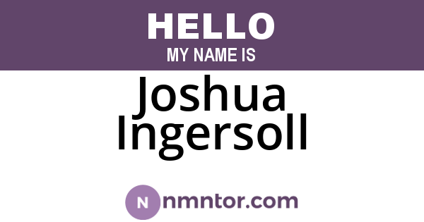 Joshua Ingersoll