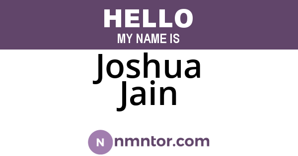 Joshua Jain