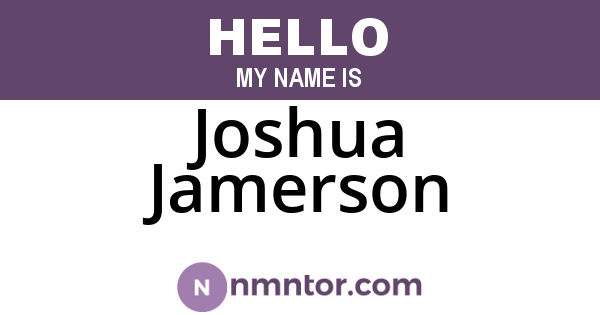 Joshua Jamerson