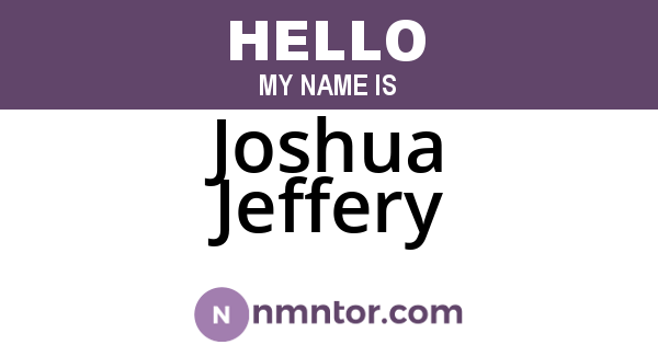 Joshua Jeffery