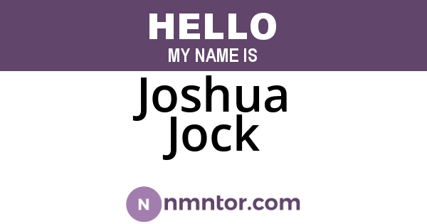 Joshua Jock
