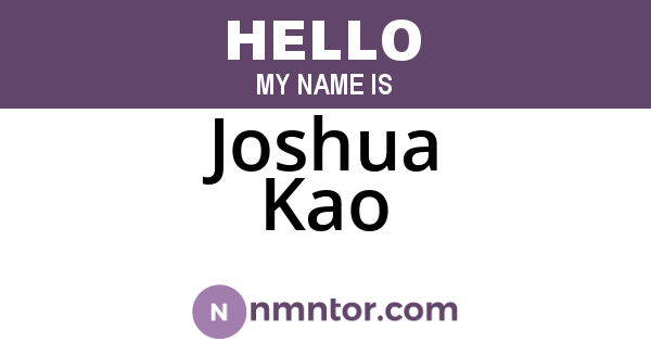 Joshua Kao