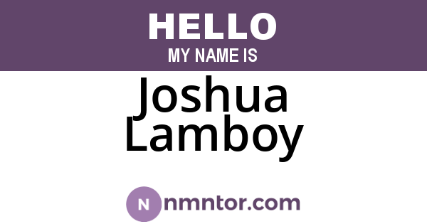 Joshua Lamboy