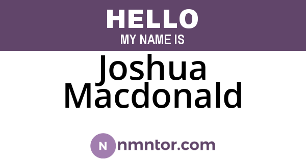 Joshua Macdonald
